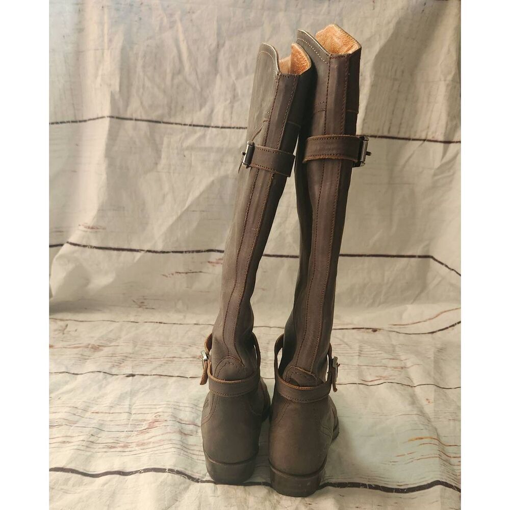 Frye‎ Dorado Lug Sole Suede Knee High Riding Boots Size 6 - Picture 4 of 7
